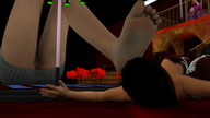 giantess pussy upskirt barefoot brunette lying_down foot_crush digital_render fater