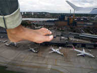 collage vore mega barefoot jeans jets dark_skin airport mick_78 raised_foot giantess_feet imminent_crush