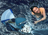 giantess collage water ocean wet swimming boats