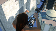 giantess city long_hair brunette sitting digital_render fater