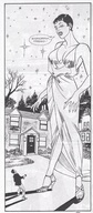 drawing giantess monochrome high_heels dress