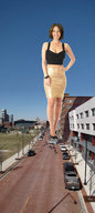 giantess collage city brunette foot_crush running vehicles vehicle_crush lauren_cohan underfoot-jessica