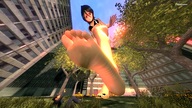 giantess bleach city swimsuit rukia barefoot gmod looking_down outdoors impending_doom poposan digital_render