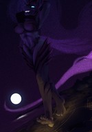 drawing furry giga anthro city color destruction barefoot moon foot_crush foot_print night my_little_pony nightmare_moon strolling humanized_pony kerneldecoy