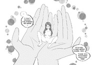 breasts drawing pussy comic monochrome long_hair handheld glasses shrunken_woman mukatkikaarn