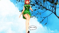 giantess red_hair walking unaware outdoors digital_render