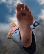 giantess collage feet blonde barefoot buildings foot_crush looking_down vehicles vehicle_crush fyerk