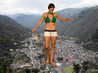 giantess collage feet city destruction barefoot bra looking_down mountains mega_giantess fyerk