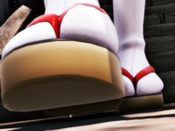 micro unaware running_away tabi_socks geta impending_doom digital_render
