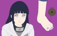 drawing crush color naruto barefoot foot_crush shrunken_man under_foot hinata_hyuga naruto_(series)