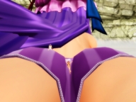 long_hair purple_hair shrunken_woman digital_render between_buttcheeks