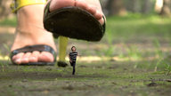 collage toes high_heels sandals foot_crush shrunken_man running_away imminent_crush bluebean1