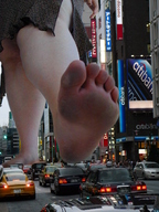 giantess collage city barefoot bbw walking outdoors dirty_soles impending_doom