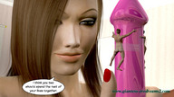 brunette smiling story shrunken_men captured ilayhu manicure sex_toy looking_at_tiny digital_render tied_to_sex_toy