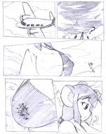 monochrome swimsuit airplane explosion pencil_drawing giantesss mouse_girl hank88