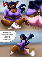 drawing crush color glasses butt_crush shrunken_men sitting shrunken_man cat_girl video_games gaming capinplanet banjo-kazooie
