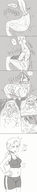 drawing vore comic monochrome digestion bulge stomach shrunken_woman vomit swallowed postvore inside_stomach shyguy9