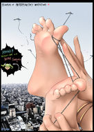 drawing city mega toes barefoot soles anime story vivian manicure ankle_bracelet spaceships maskray