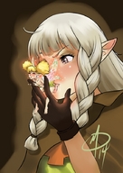 drawing color licking handheld fairy elf lesbians oral_sex braid pointed_ears dragons_crown polarityplus tiki_(dragons_crown)