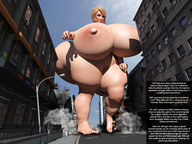 giantess nude city blonde destruction buildings huge_breasts voluptuous dialogue redfiredog digital_render