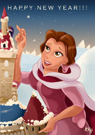 drawing giantess mega color castle smiling beast disney belle looking_at_tiny new_years beauty_and_the_beast kisparlius
