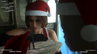 giantess blonde multiple_giantesses brunette christmas gloves giantesses santa_costume looking_at_victim digital_render fater santa_hats