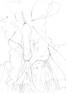breasts drawing nipples pussy city mega monochrome futanari destruction penis anime orgasm unknown_artist crawling belly sketch open_mouth source_needed looking_at_tiny