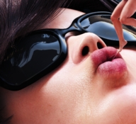 vore barefoot saliva brunette sunglasses between_fingers digital_render flagg3d
