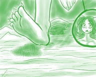 drawing nude giga city monochrome barefoot unaware dirty_soles imminent_crush homestuck twisted_persona nepeta_leijon