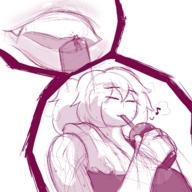 drawing vore size_difference monochrome elle drink unaware sketch pencil_drawing lilith thaddeusmcboosh