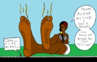 drawing giantess feet color barefoot story sitting dark_skin chadchechak