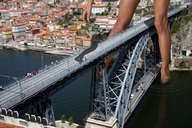giantess collage water buildings reaching river pedestrians giantess_legs wading accasbel dom_luis_i_bridge