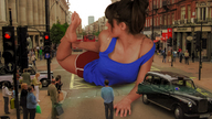 giantess collage city barefoot soles brunette lying_down london streets vehicles pedestrians eci999 oxford builings