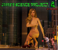 giantess nude city blonde barefoot kneeling running covering_breasts digital_render openhighhat