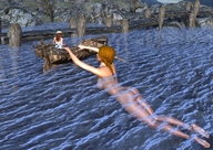giantess nude water lake boats pier looking_at_tiny digital_render confiado