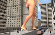 giantess city butt toes barefoot legs walking streets vehicles thighs pedicure digital_render