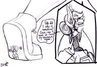 drawing giantess furry wings anthro monochrome shoes cheerleader foot_crush looking_down sneakers sheela earrings