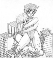 drawing giantess city mega monochrome destruction wrestle giantesses gerald_nog