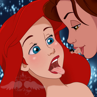 drawing tongue mouth saliva brunette red_hair shrunken_men kissing lesbians shrunken_man looking_at_tiny