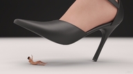 high_heels shrunken_men shrunken_man underneath raised_foot imminent_crush digital_render jamesmason0 a_simple_crush