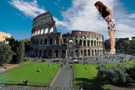 giantess collage shoes looking_down people standing sky sidewalk colosseum giulio_10