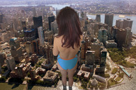 giantess collage city buildings helicopter skyscraper river aerial_view wading waterfront downward_angle giulio_10