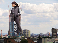 giantess collage city clothed buildings brunette sunglasses standing clouds sky crane giulio_10
