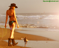collage swimsuit beach ocean boots amazon shrunken_man sand surfer lilipucien
