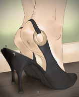 drawing crush high_heels blood in_shoe shrunken_people shoe_crush point_of_view encolhido stuck_to_foot