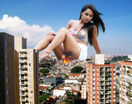 giantess collage city destruction buildings brunette wonderslug sitting fire clouds sky yasmin photosession_beregous