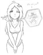 drawing vore monochrome shrunken_men belly shrunken_man throat swallowed inside_view dialogue starcrossing hairclip