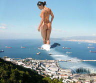 collage mega butt swimsuit destruction ocean wet wonderslug looking_down back sky ships wading hillside behind_view michelle_lewin sunken_ships