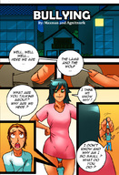 drawing comic color handheld playful blue_hair sweat shrunken_man dangle bedroom revenge bully agnitnurk maxman night_shirt