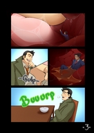 drawing vore color giant male saliva digestion uvula swallowed inside_stomach phoenix_wright michat2